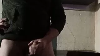 Masturbated my fat cock in the locker room