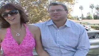 Busty brunette Mature enjoys the big cock in front of her cuckold husband