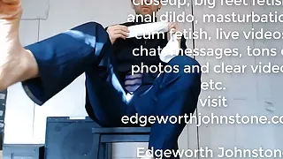 EDGEWORTH JOHNSTONE – Suit Foot Fetish White Socks Tease - Big feet on suited man office boss