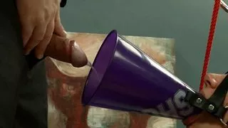 Cum hungry piss drinking BDSM slave teen doggystyled by dom