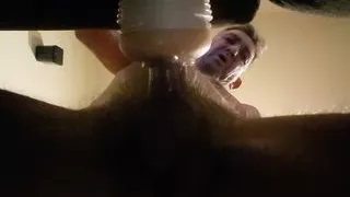 Close-up of Fleshlight fuck and c7m