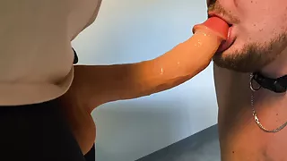 Mouth training for the pig - young German BBW pawg – facefuck, deepthroat, pegging