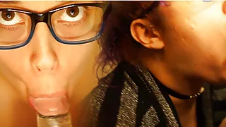 slobbing on that dildo blowjob - slobber, pov, blowjob  - watch me spit on your cock and take it in my mouth