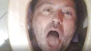 Toilet Slave Sucks My Dick