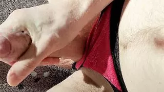 Crossdresser’s Big Cock Cumshot