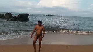 Indian twink nude in public on the beach