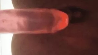 Aussie Aboriginal Italian fucking pink dildo in shower