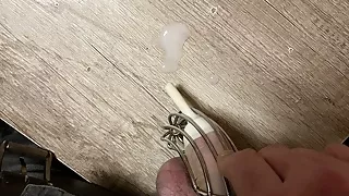 Cum in chastity Cage