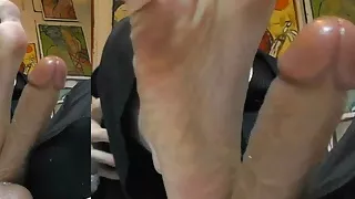 EDGEWORTH JOHNSTONE – businessman dildo footjob with oil CENSORED business suit, male foot fetish