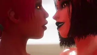 2 Demonic Girls Fuck Each other - 3D Animation