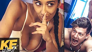 Fake Hostel - Cheating girlfriend with super tight hot natural body fucks a big cock before boyfriend wakes up