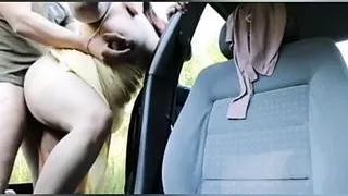 Dogging wife fucks in car with stranger