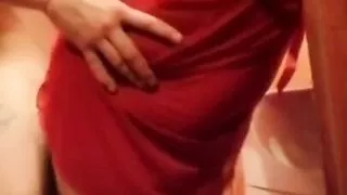 Wife in sexy lingerie fucked in bathroom