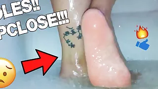 Latina's Bare Feet Showering ASMR Foot Fetish JOI in HD – White Toes and Soles by Daisy