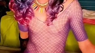 From my vault – winter coat purple suit reveal and cum flowing finale