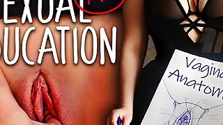 Sex Lesson with Hot Big Ass Teacher ended with creampie in her tight pussy. Lovely Dove PAWG Milf