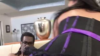 Ebony MILF Anita Pieda In Stockings Sucks Outdoors