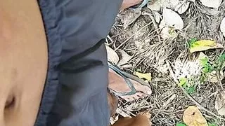 Pissing in the forest and then fucking