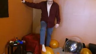 Balloonbanger 64) Balloon Popping with Bare Feet plus Balloon Hump and Cum