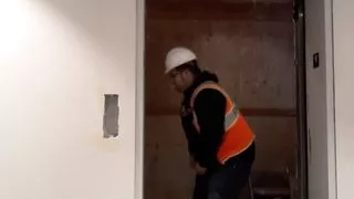 This is how I walk out of the elevator at work the construction site!
