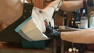 Wrecked Fire281 hole with ToppedToy Hilt.  Did not even get my paws in him.  Love how he squirts.  He must have enjoyed