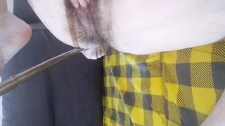 Who is an angel? Definitely not me. Hairy babe is lying on the bed and taking a selfie of her naked body for you