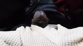 Handjob with maroon satin silky suit of neighbour (05)