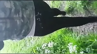 Public cum walk sex pissing