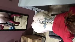 Gorgeous redhead devours my hard pulsating schlong