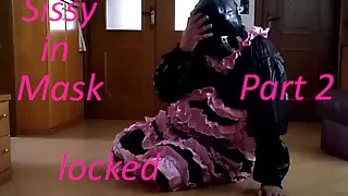 Sissy locked in Mask Hood again  Part 2