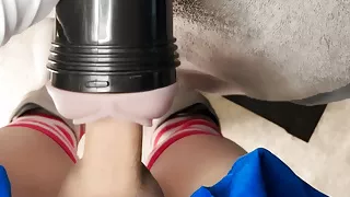 CD quickly cums with fleshlight