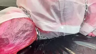 Multi-layer raincoat self bondage play