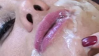 Brunette Babe with big boobs gets her asshole pounded and a facial after