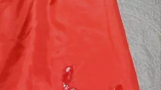 Cum all over the lining of my orange skirt