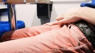 Risky Public Masturbation On Train Coupe