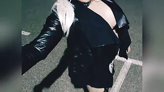 Sexy milf latina CD smoke outdoor