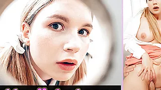 DEVIANTE - Natural busty 18yr teen college student Katerina Rina finds the campus gloryhole and fucks her teacher’s cock