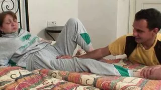 Guy fucks very old injured grandma doggystyle