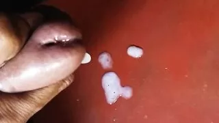 Drying my balls of cum, intense masturbation, nice big cock