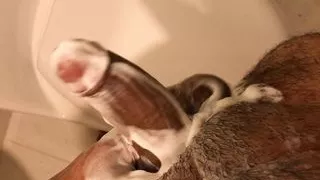 Such a creamy bear jerking in the bath 2