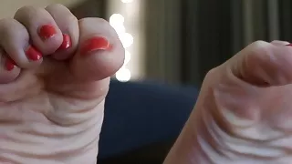 Candid Coffee Table Sole Flexing and Toe Wiggling Part 3