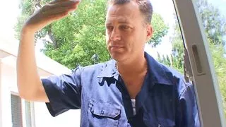 Cuckold catches his beautiful young brunette woman being a slut with a real man