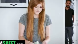 GingerPatch - Red Haired Beauty Miley Cole Caught Stealing Money And Gets Disciplined By Her Stepdad