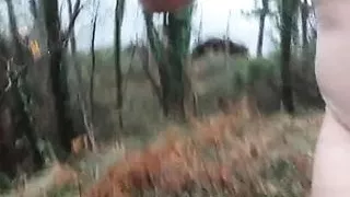 Naked in cold rain !