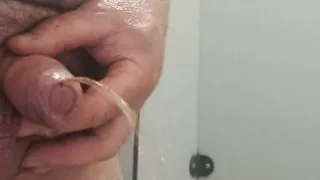 piss and cum in the shower at work