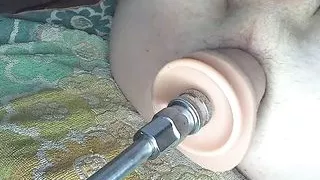 Fucking machine anal bareback.