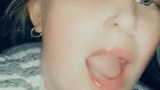 Eating my hubby’s mate’s cum in front of him so yummy