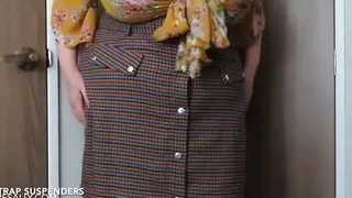 Sally shows off her 10 strap suspenders