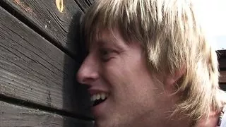 Busty old granny gets nailed on public