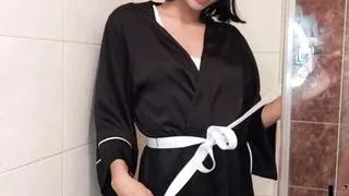 Blowjob with room mate on Bathroom